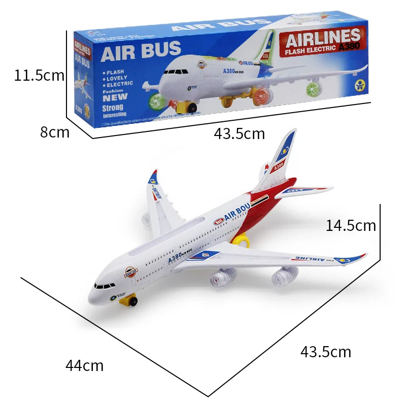 A380 Aircraft Large Long Electric Model Airplane Toy with Sound and Light Children\'s Toys Kids Airbus Toys Boys Car