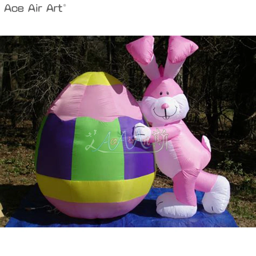 New Design Inflatable Easter Eggs And Bunny Pushing Easter Eggs For Outdoor Festival Made By Ace Air Art Decor Made