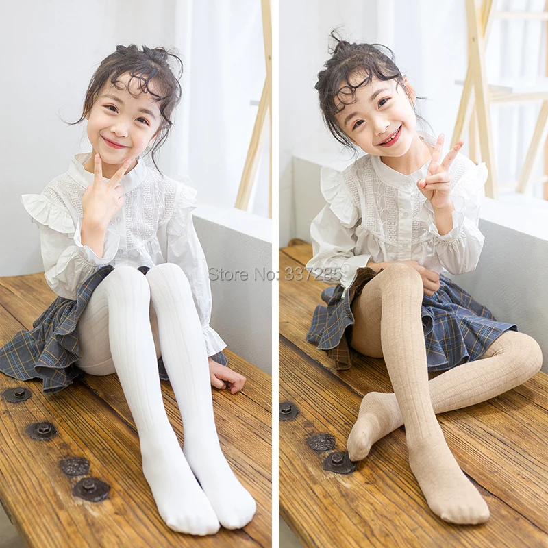 สาวอุ่นฝ้ายทารกถักเด็ก Pantyhose Anti-Pilling ลื่นเด็กด้านล่างฤดูใบไม้ร่วง tights