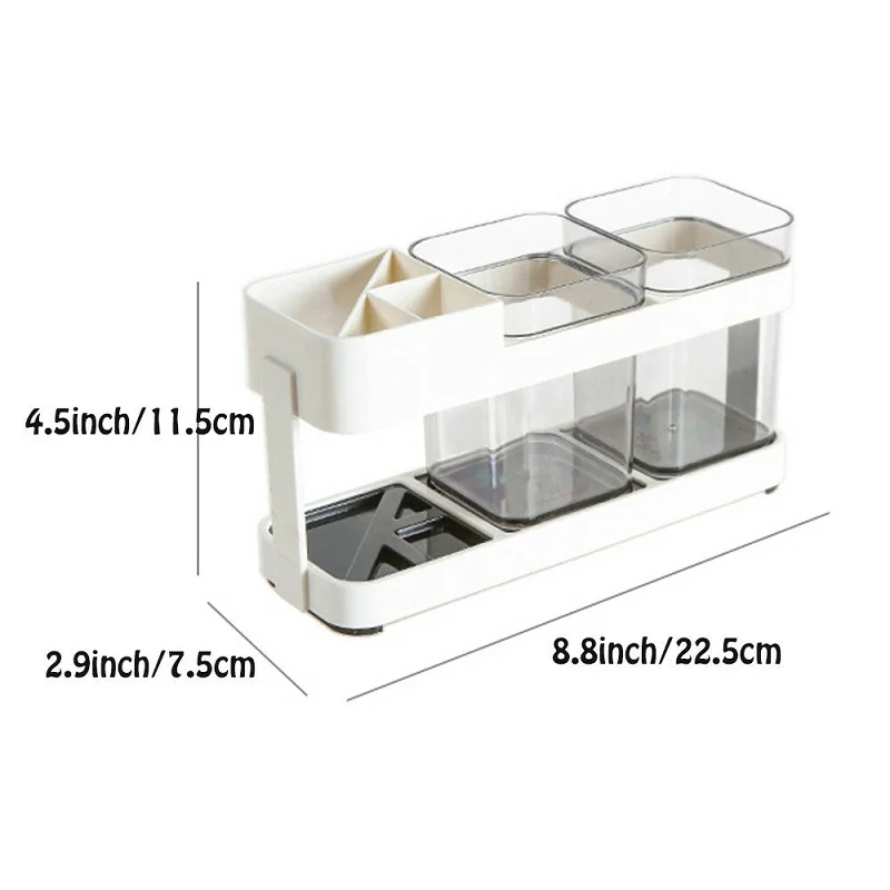 Toothbrush Rack Stand Holder Set Simple Makeup Case Shaving Bathroom Storage Organizer White Mouthwash Cup Toothpaste Box 2021