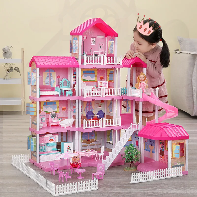 

Play House Toys Model Princess Castle Set Dollhouse Model Villa House Children Birthday Gift