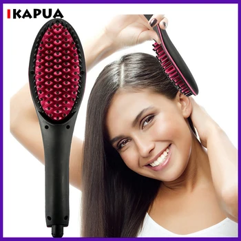 Image Professional Comb Hair Straightener Styling Brush Irons Straightening Hair brush Electric Curler Styling Combs EU US Plug