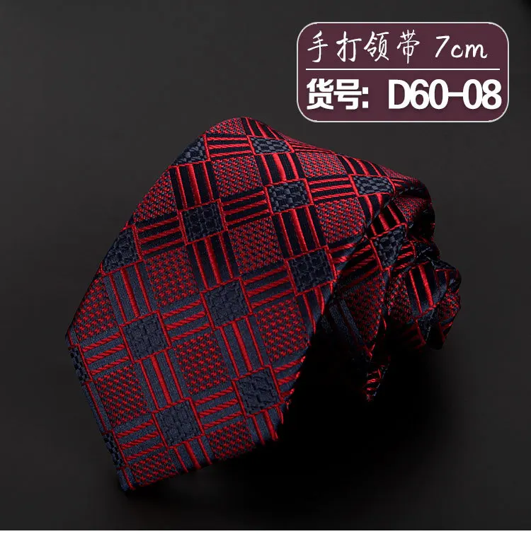 Mode Dünne Dünne 7-8cm Krawatten Klassische männer Streifen Plaid Floral Wein Blau Hochzeit Krawatten Jacquard Gewebt party Männer Krawatten – Detail 10