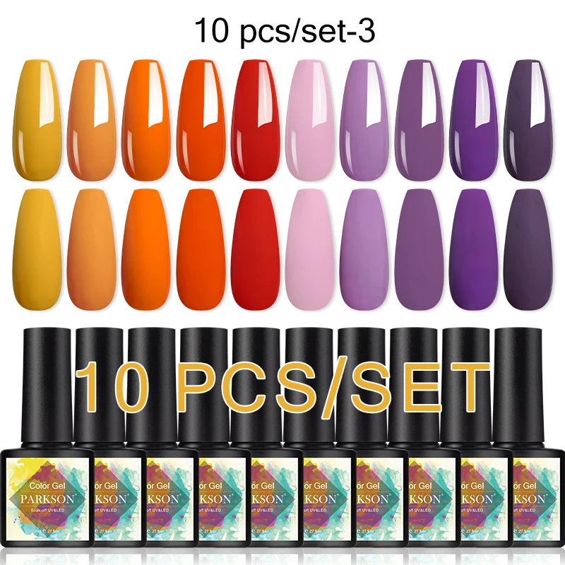 

Parkson Gel Polish Set 8ml Lacquer Varnish 10Pcs/set Soak Off UV LED Long-lasting Magnetic Nail Art Super Enamels Gel Polish Kit