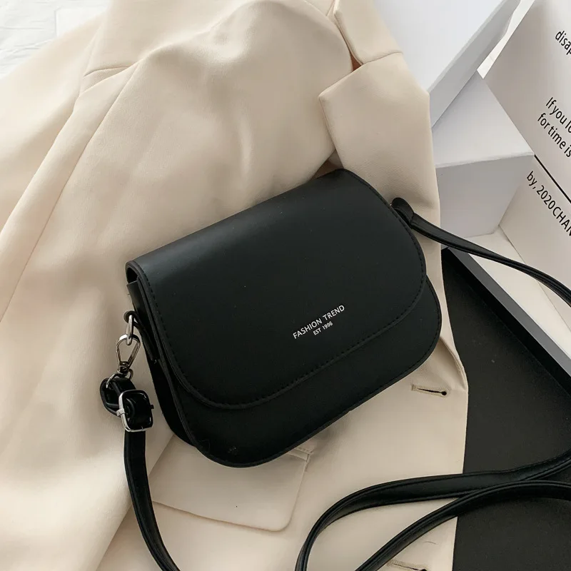 Yogodlns Trendy Sattel Schulter Tasche Frauen PU Leder Umhängetasche Einfache Feste Farbe Klappe Umhängetasche Designer Handtaschen Beutel – Detail 24