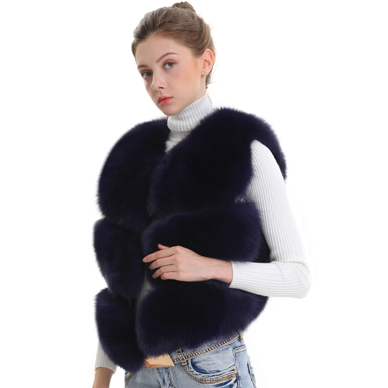 

Women Real Fox Fur Vest Female Winter Autumn Genuine Fox Fur Waistcoat Coat Fashion Lady Gilet Natural Real Fur Vest for Women