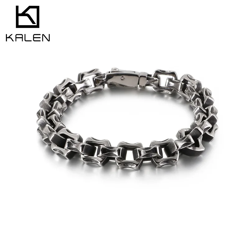 Kalen 316L Stainless Steel Men's Bracelet Hard And Non-deformation Gothic Style Bracelets Jewelry