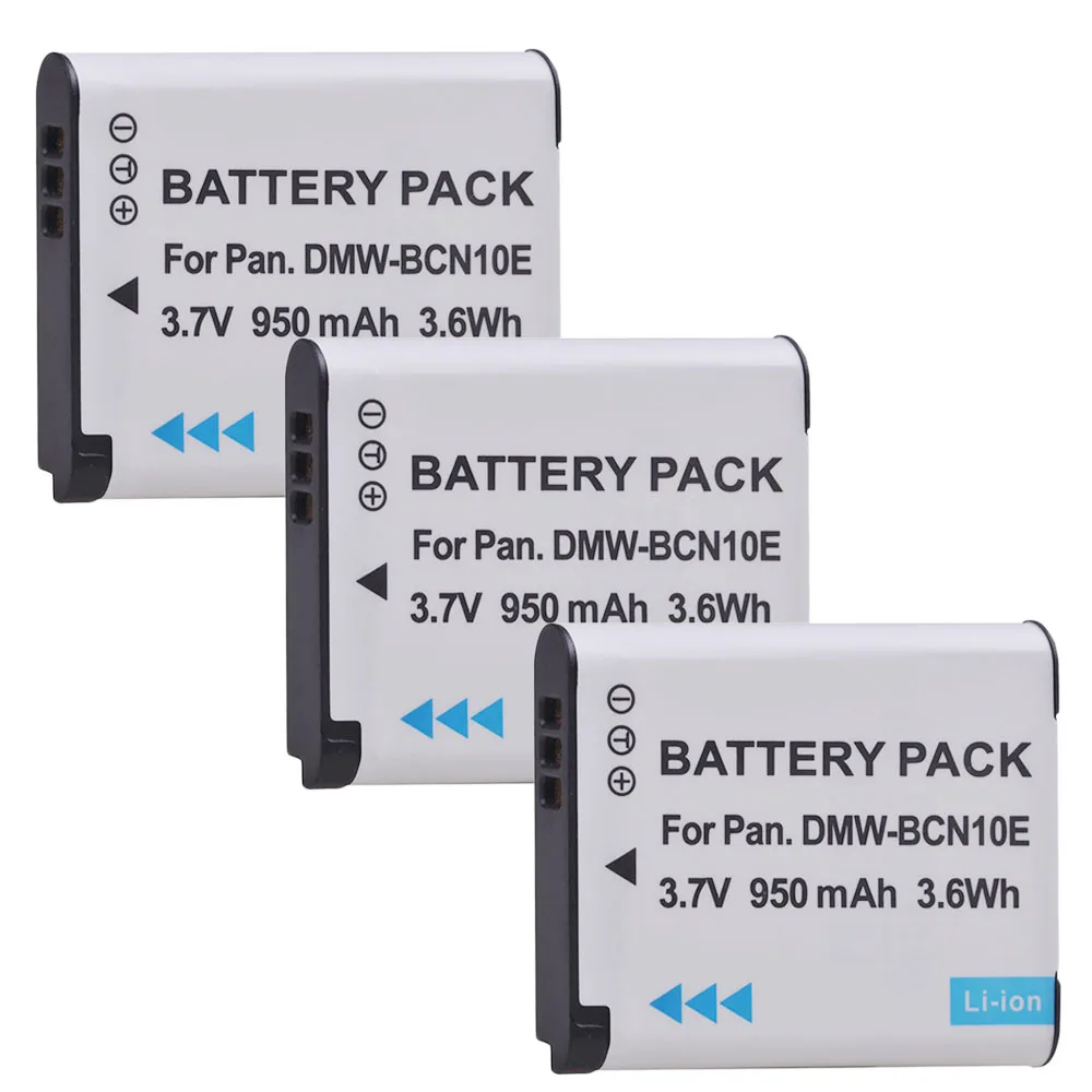 

Durapro 3PC 950mAH DMW-BCN10 DMW BCN10 DMW-BCN10E Li-ion Camera Batteria for Panasonic Lumix DMC-LF1 Lumix LF1 LF1K LF1W Cameras