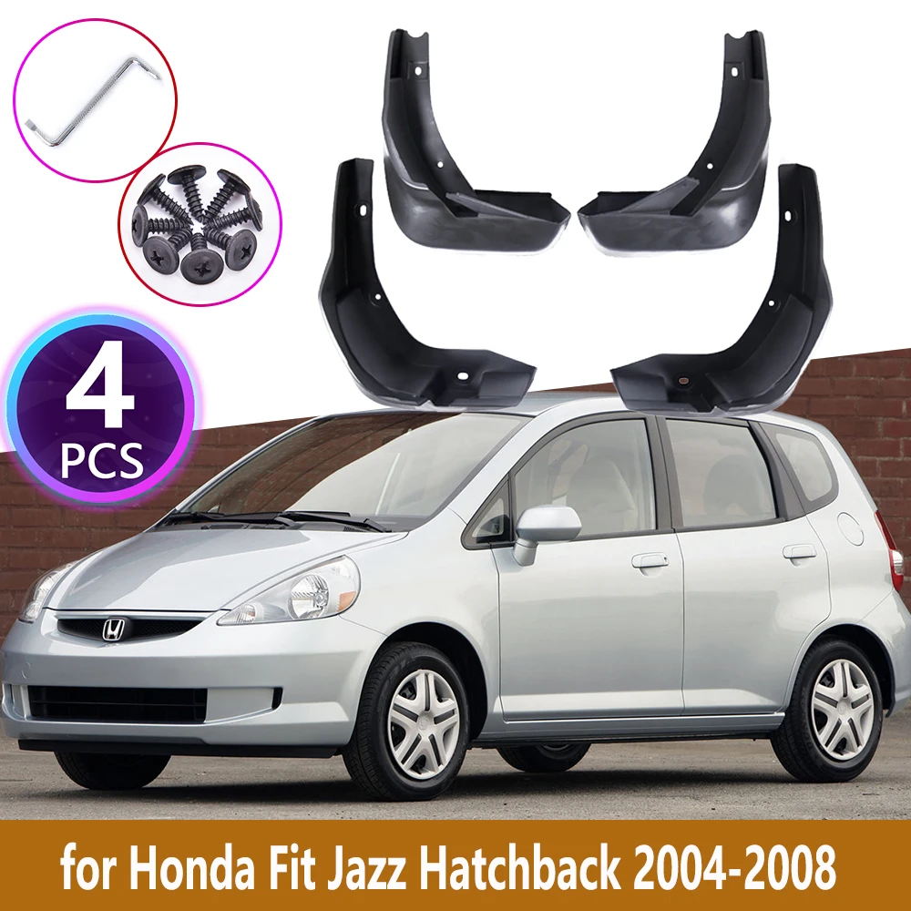 4PCS Rear Mudguards For Honda Fit Jazz Hatchback 2004 2005 2006 2007 2008 Cladding Splash Mud Flaps Guards Mudflap Accessories