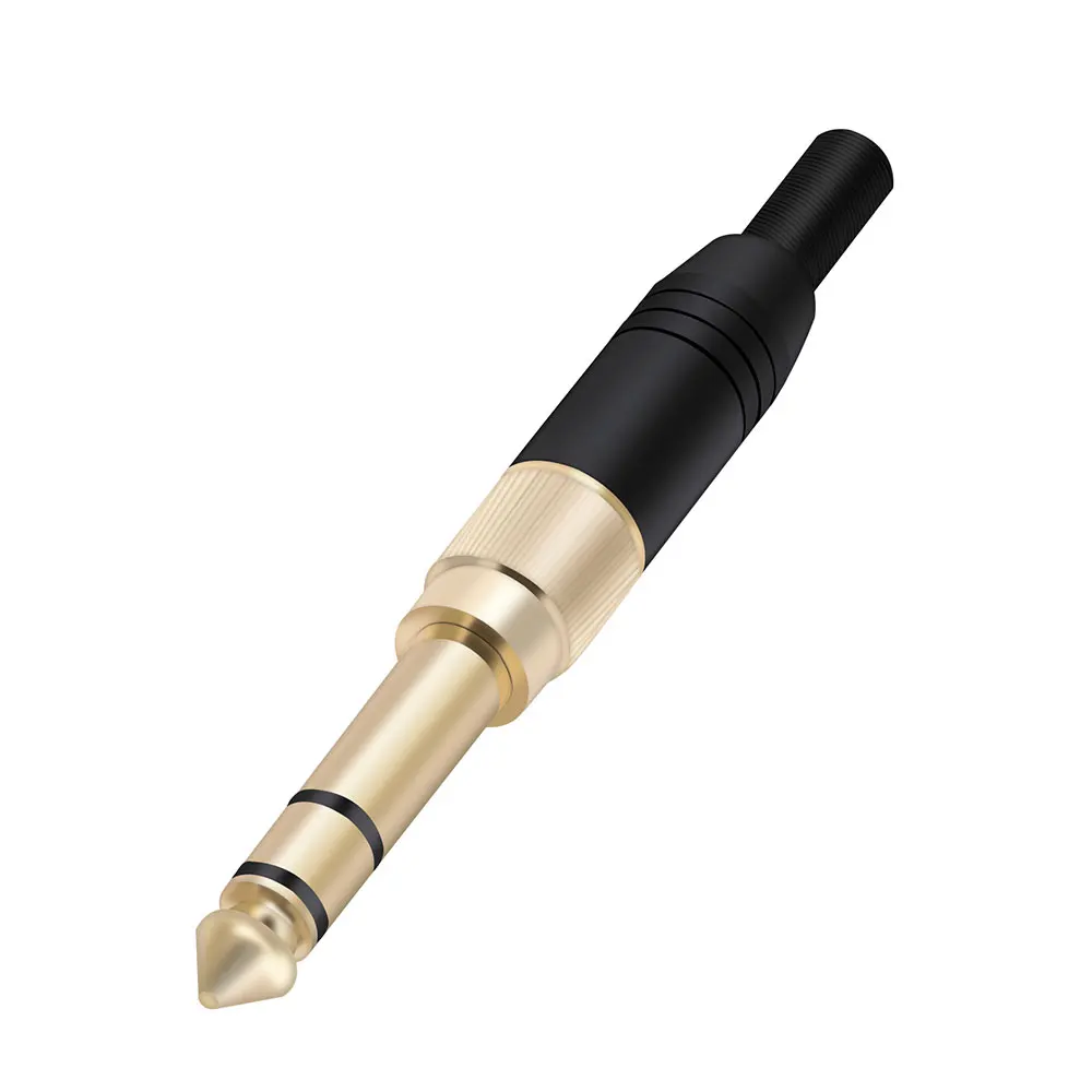 10pcs/5set Gold-Plated Adapter Jack 6.35mm 3poles Stereo Male Plug with Inside Screw to 3.5mm Jack Stereo Female Socket Converte
