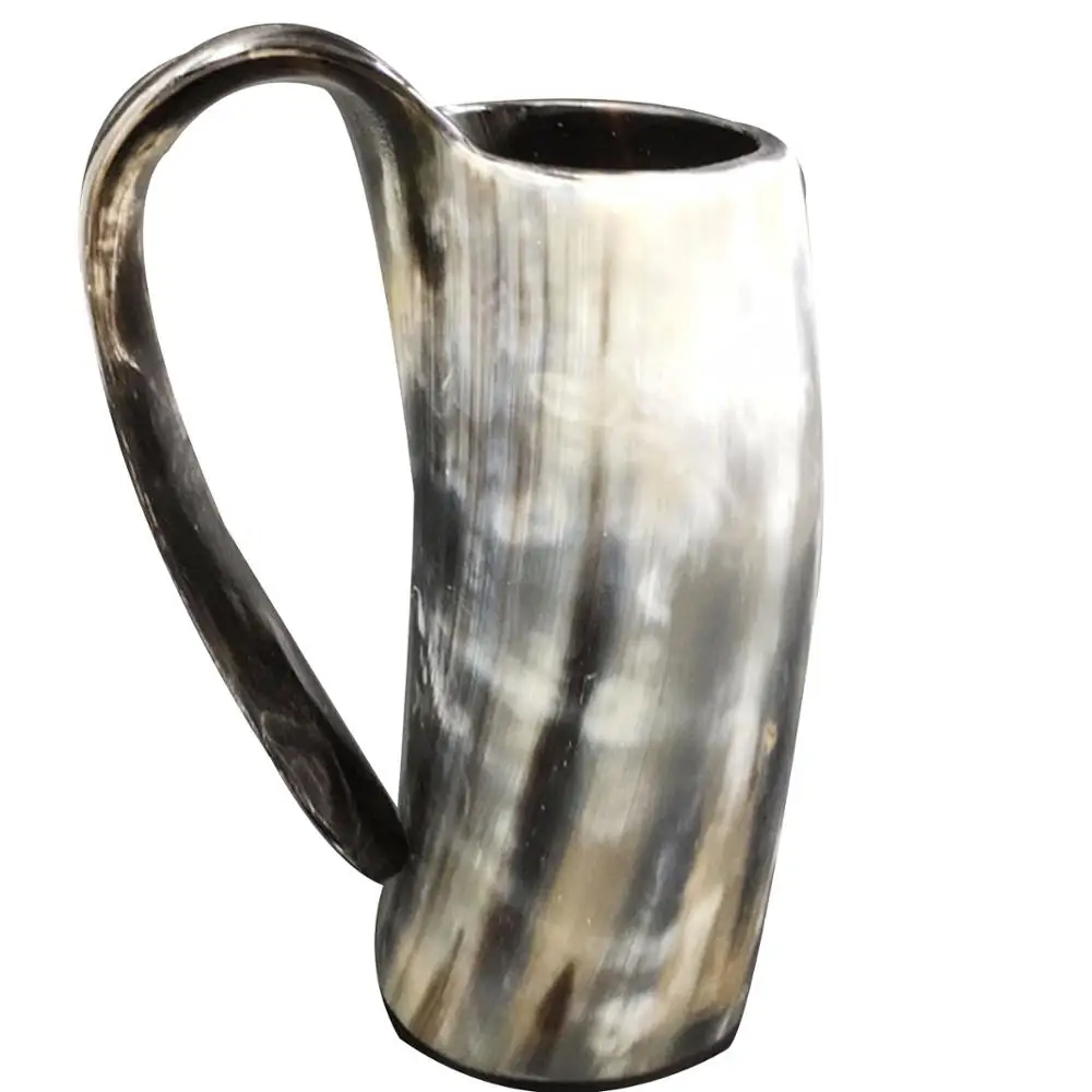 100% Nature Viking Ox Horn Drinking Mug Cups Ale Beer Wine Goblet Tankard Beaker Size 6''