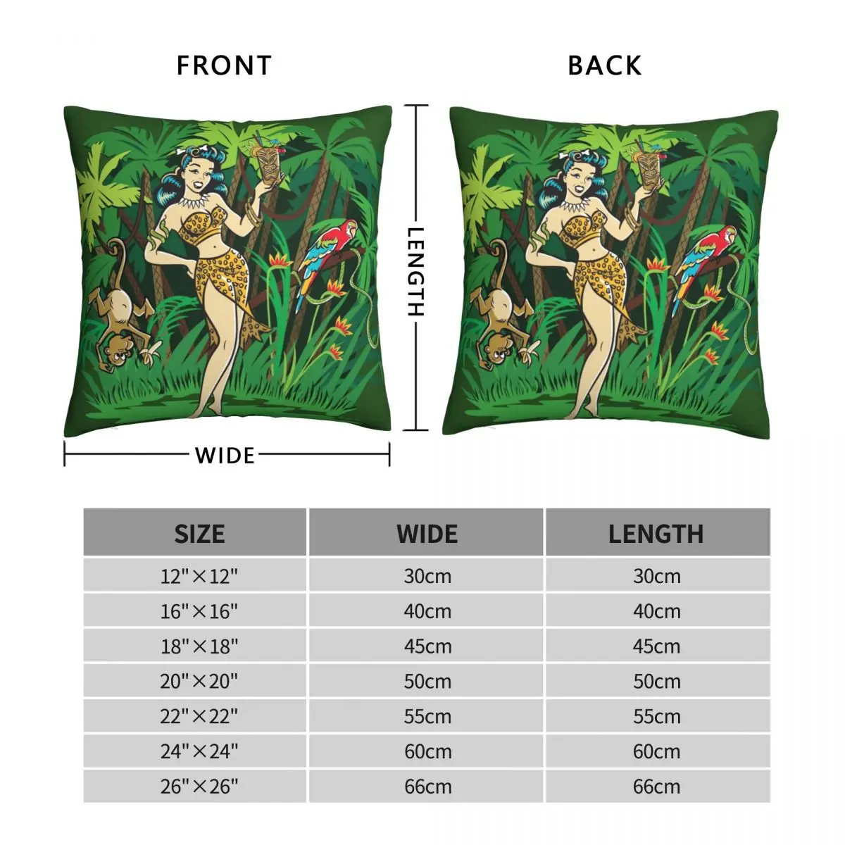 Jill Marie Landis Tiki Goddess Pillowcase Polyester Linen Velvet Printed Zip Decor Home Cushion Cover 18