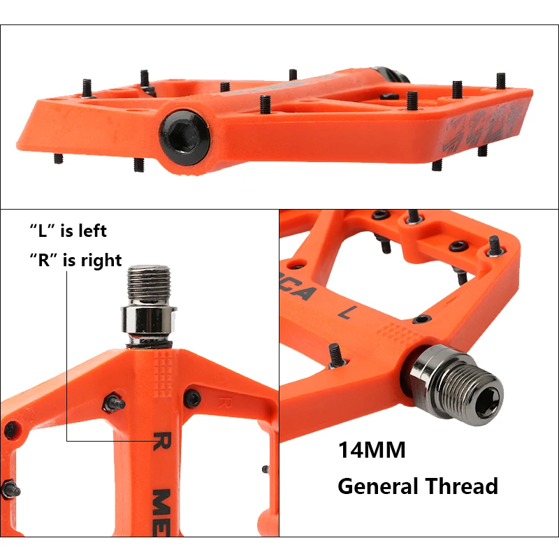 Meroca Bike Pedal Nylon Fiber Bearing Pedal For MTB Lightweight Extra Large Size Non-slip Wear-resistant Bicycle Accessories