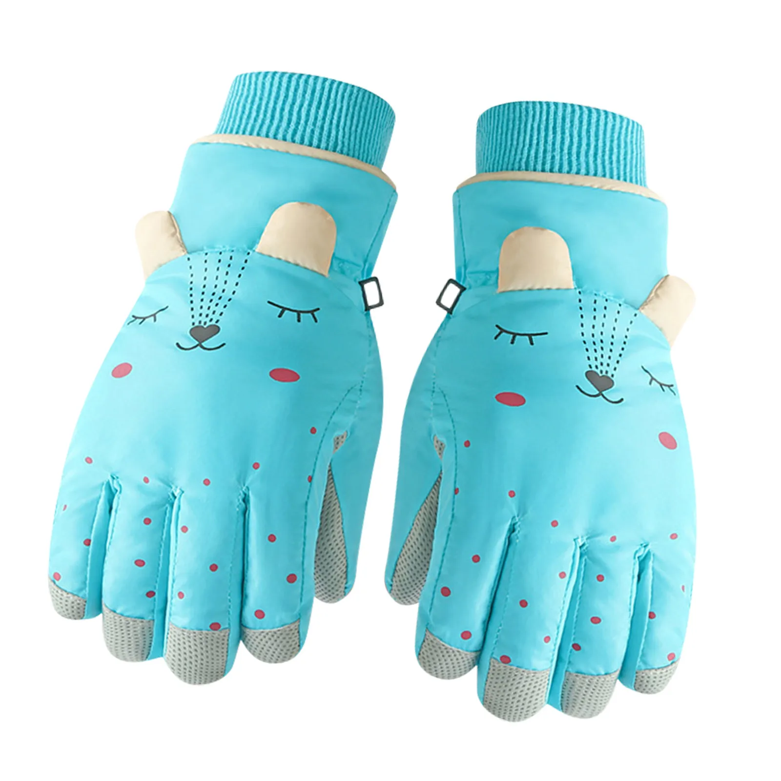 Kids Winter Warm Gloves Windproof For Children Boys Girls Ski Cycling Climbing Outdoor Gloves Waterproof Anti-slip leather #0212