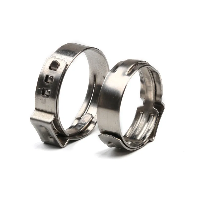 25pcs Hose Clamps Single Ear Stepless 5.8-23.5mm 304 Stainless Steel Hose Clamps Cinch Clamp Rings for Sealing Kinds of Hose