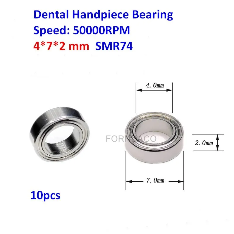 10/5 sztuk rękojeści stomatologicznej łożyska 4x7x2mm SMR74 łożyska ze stali nierdzewnej 50000 obr/min P4 20:1 Implant części maszyn