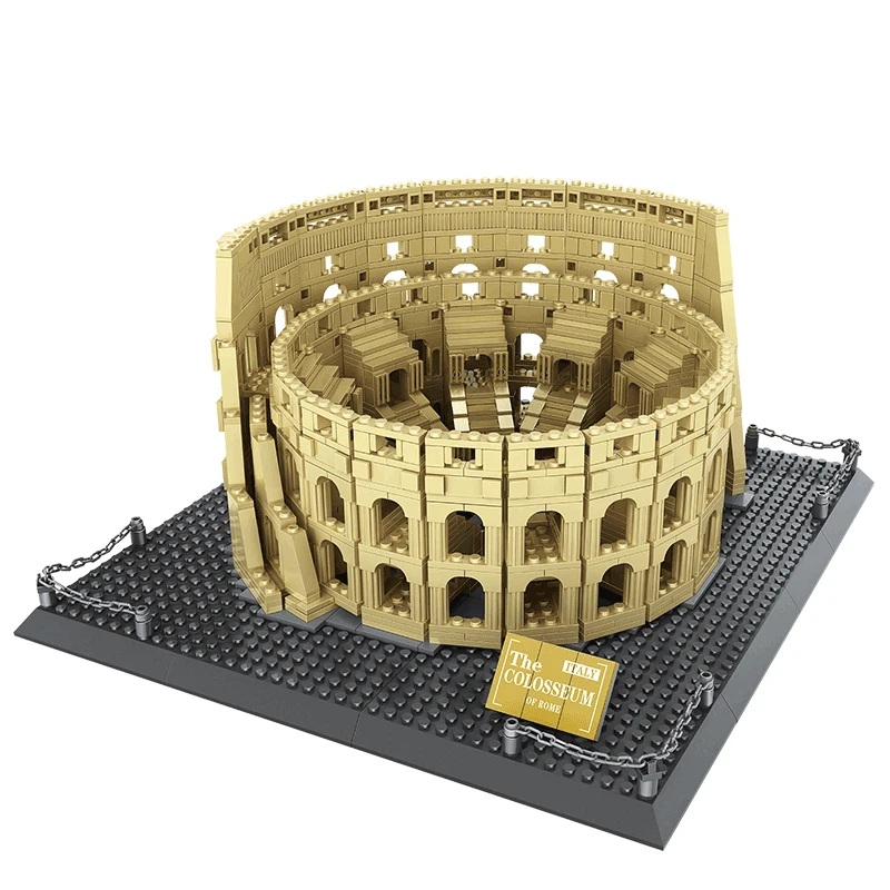 

Architecture City Italy Rome Colosseum Building Blocks Sets Bricks Classic City Skyline Model Kids Toys For Children