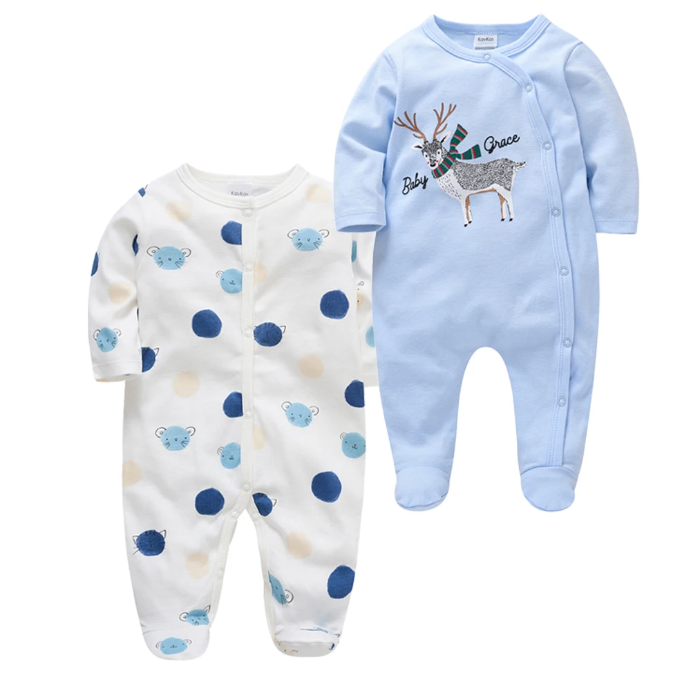 

2021 Toddlers Boy Girls Rompers 2 Pcs 100% Cotton Cool Print Newborn bebe Clothes Full Sleeve O-neck Jumpsuit Overalls