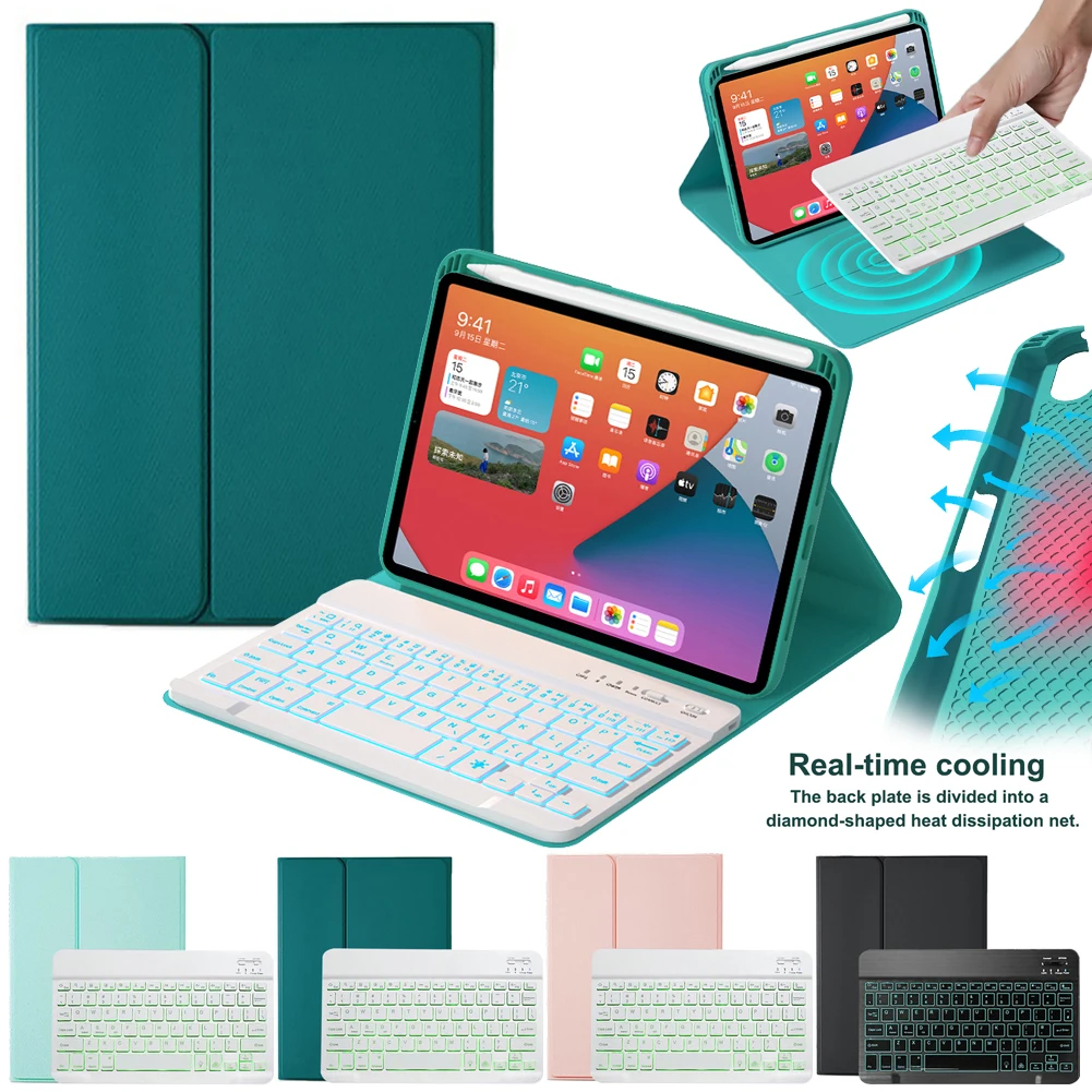 Spanish Keyboard Case with Pencil For IPad Mini 6 s Backlit Bluetooth Russian keyboard Tablet Cover for IPad Mini 6 2021 8.3