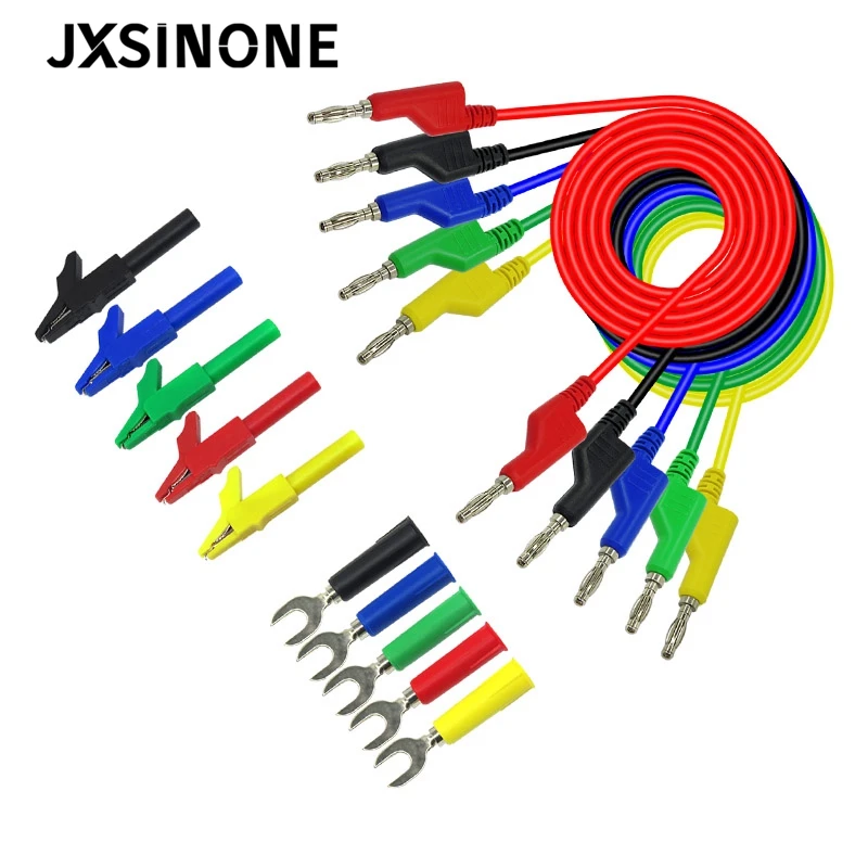 JXSINONE P1036A 4mm Banana to Banana Plug Test Lead Kit for Multimeter Cable Match Alligator clip&U type test probe