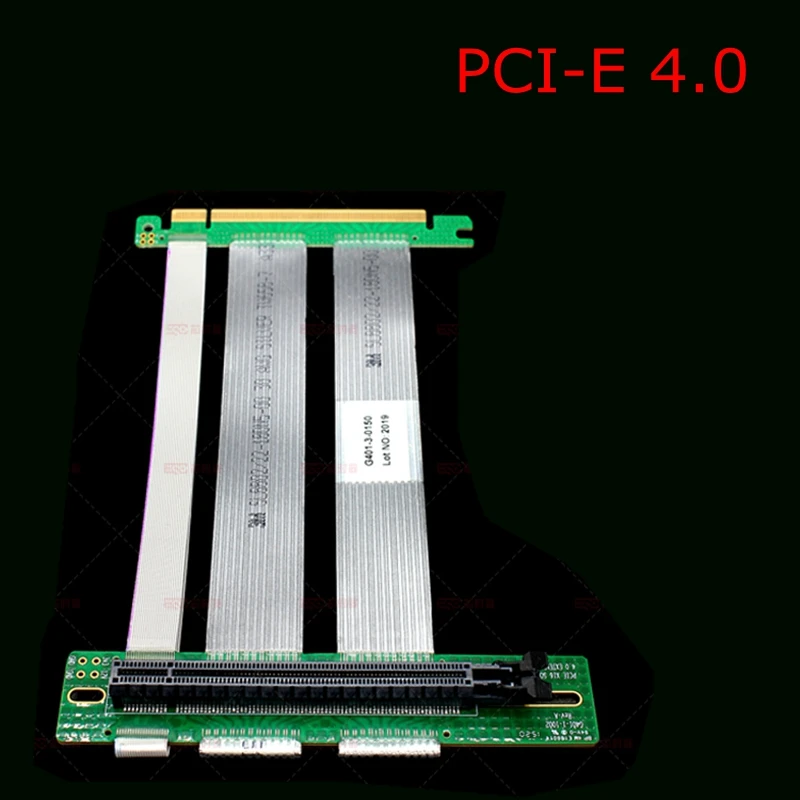 PC Graphics Card PCI-E 4.0 16x Extension Cable Flexible Full Speed PCIe x16 Extender Vertical Link for GPU 1U 2U Chassis Case