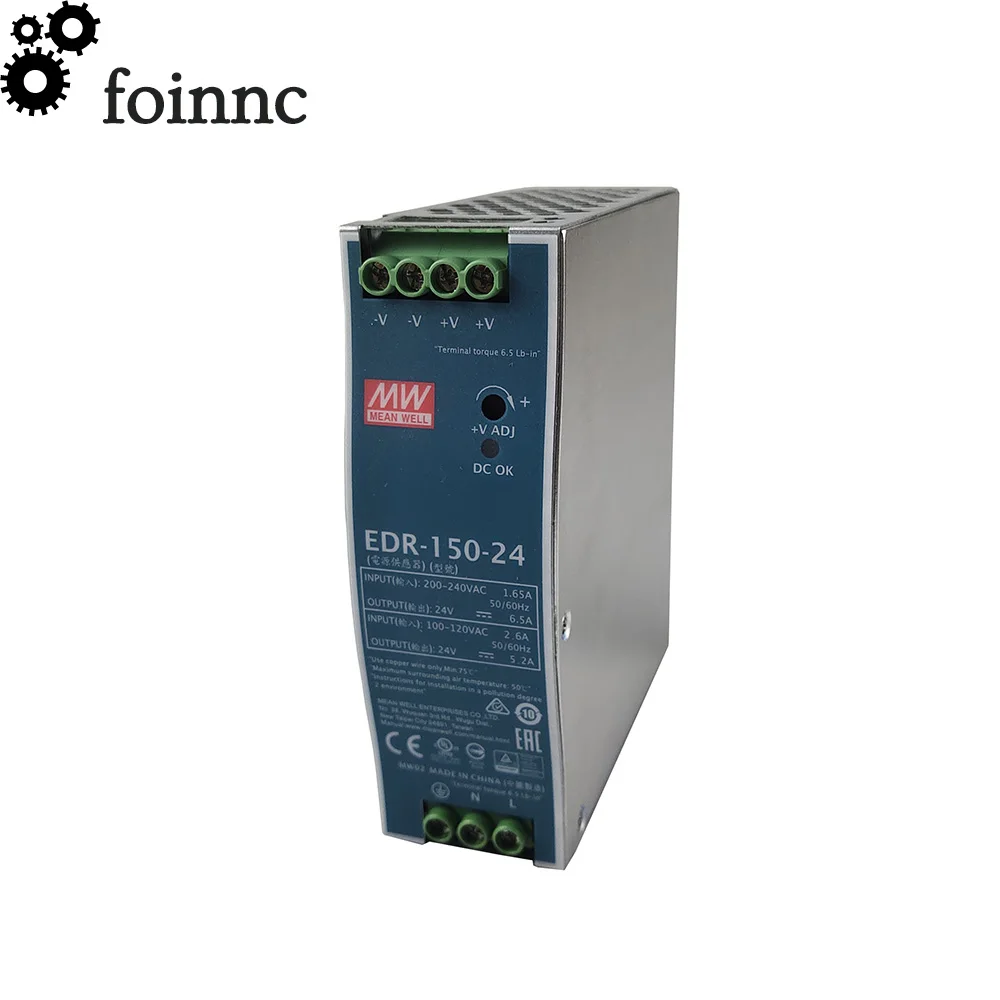 CNC Machine MEAN WELL AC100-240V 150W Single Output Switching Power Supply EDR-150-24 Series