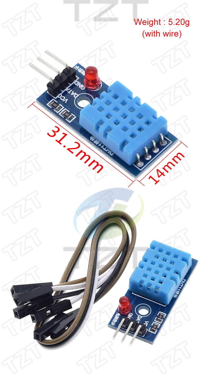 Digitale Temperatur- und Feuchtigkeitssensoren TZT DHT11 DHT22 AM2302 AM2301 AM2320 MW33 Sensor und Modul für Arduino elektronisches DIY – Detail 6