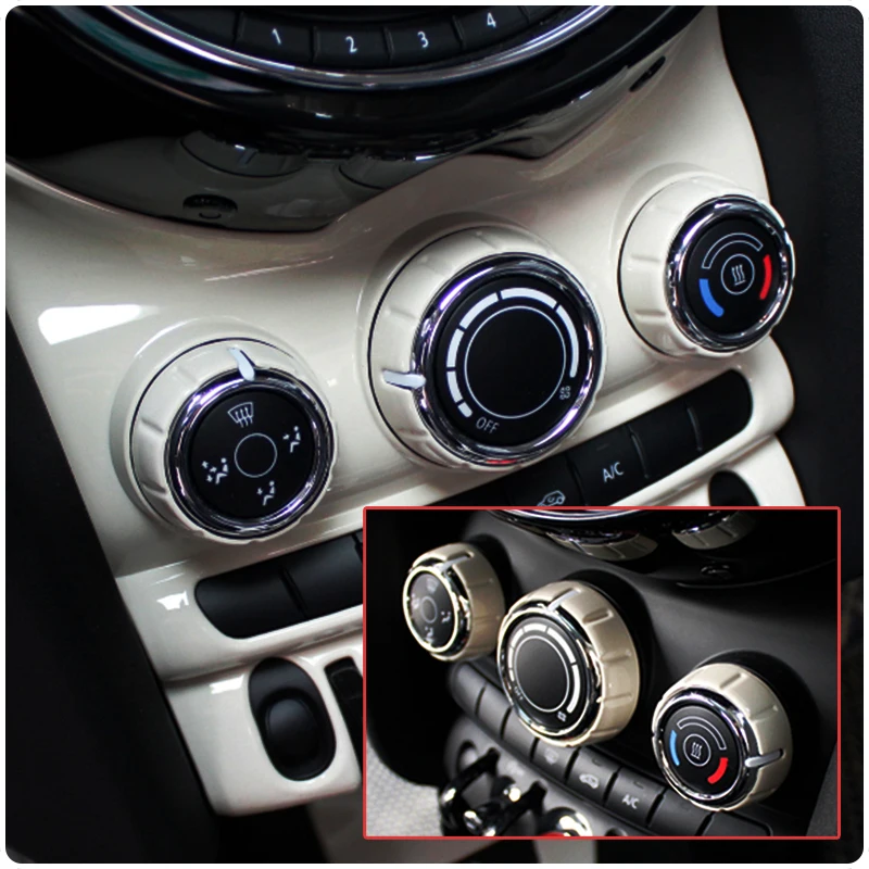 3Pcs Car Interior Modification Air Conditioning Air Outlet Knob Decorative Ring For MINI ONE COOPER S  F55 F56 F57 Car Sticker