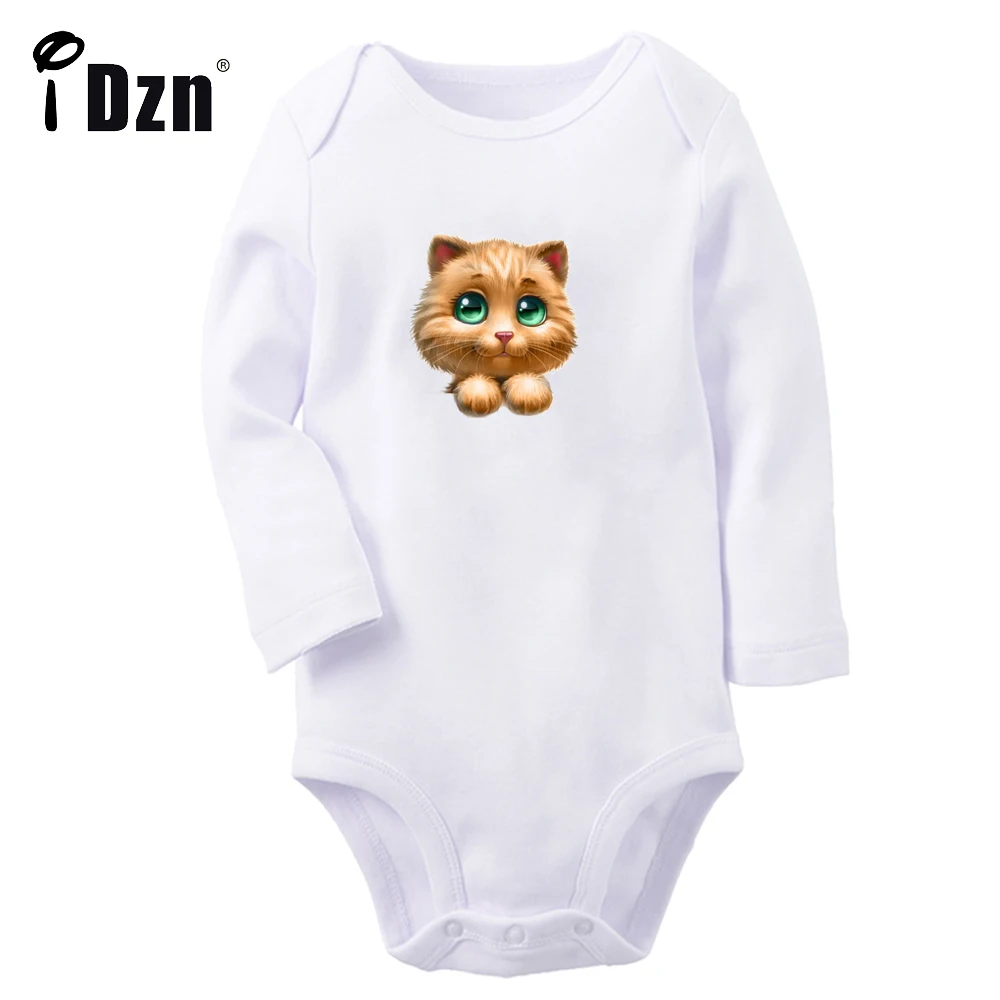 Baby Boys Baby Girls Spring Cute Kitten Bodysuit Newborn Lovey Cats Autumn Clothing Cartoon Animal Rompers Long Sleeves Jumpsuit