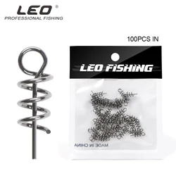 50-100pcs/Bag 14mm Stainless Steel Soft Bait Pin Worms lure Fishing Pin Spring Fixed Lock Crank Hook Connect Latch Needle LEO