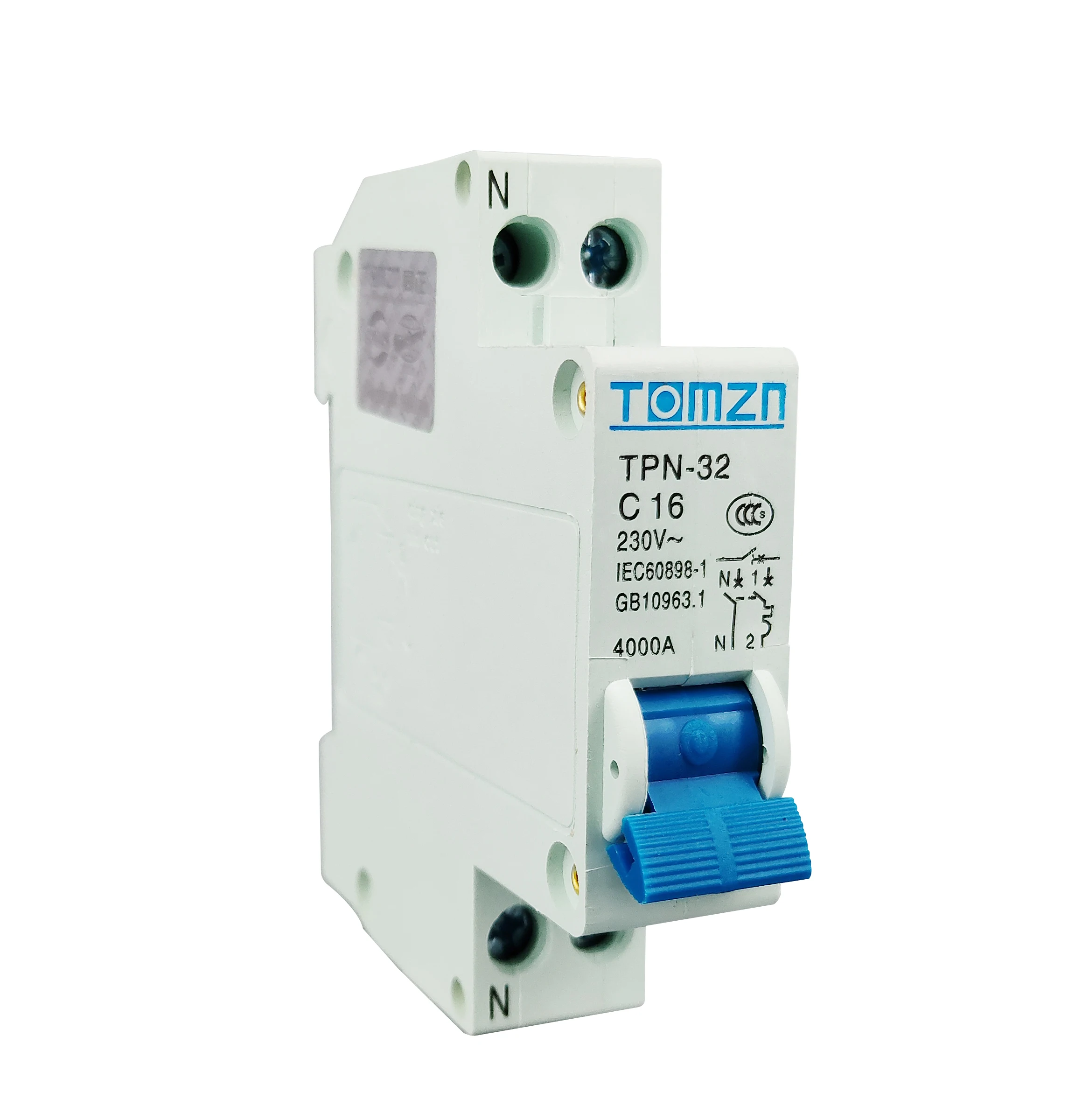 TPN 1P+N Mini Circuit breaker MCB 10A,16A,20A,25A,32A