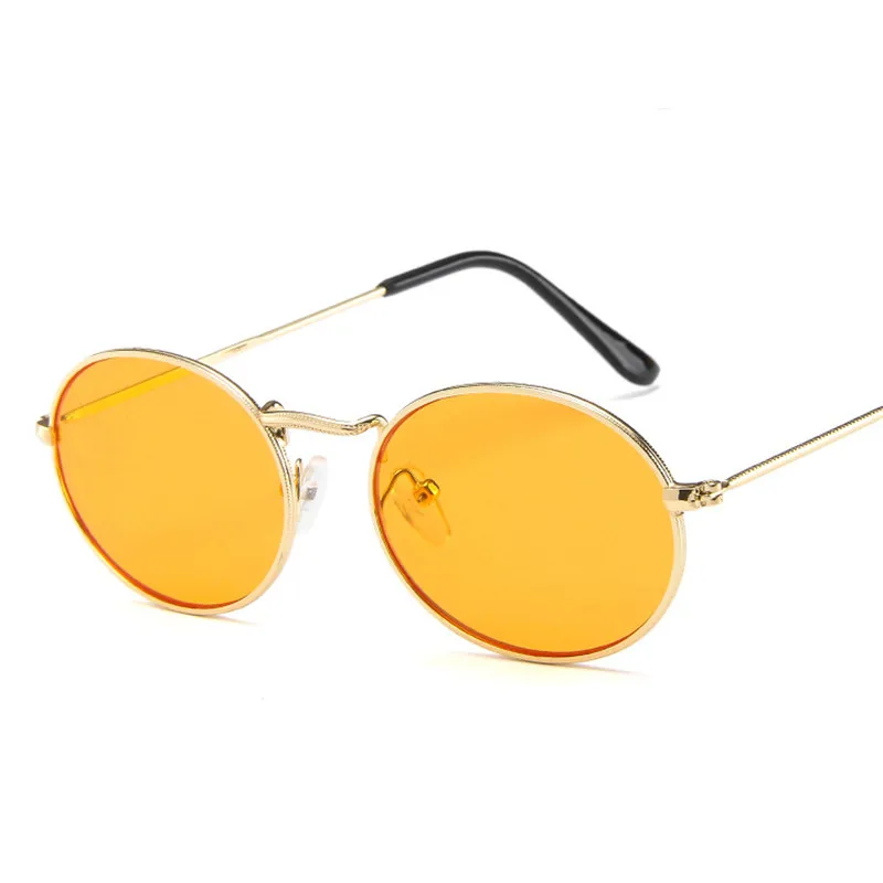 DYTYMJ Retro Alloy Sunglasses Women Metal Round Sunglasses Women Vintage Oval Sun Glasses for Men Luxury Designer Gafas De Sol