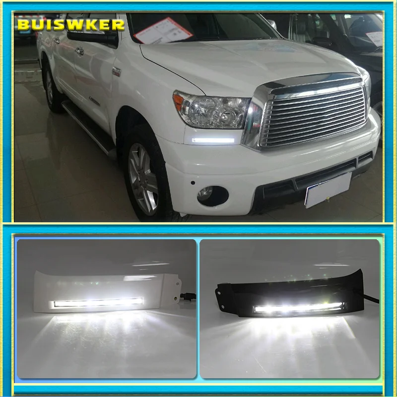 

2pcs 12V Car LED Daytime Running Light for Toyota Tundra Sequoia 2007 2008 2009 2010 2011 2012 2013 DRL White Fog Lamps