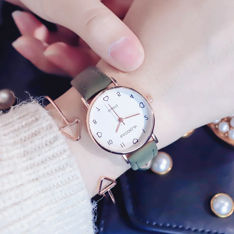 Love scale simple women quartz watch with vintage leather band Nice lovely design luxury women's Vogue clock female watches