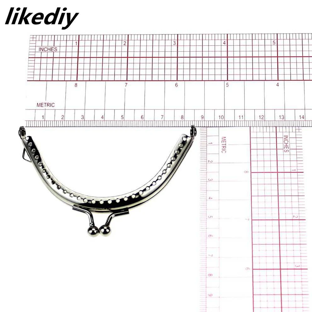 1 Piece Glossy Silver Basic Arch Metal Purse Frame Kiss Clasp Lock DIY Bag Accessories 8.5/10.5/12.5/15.5/18.5 CM