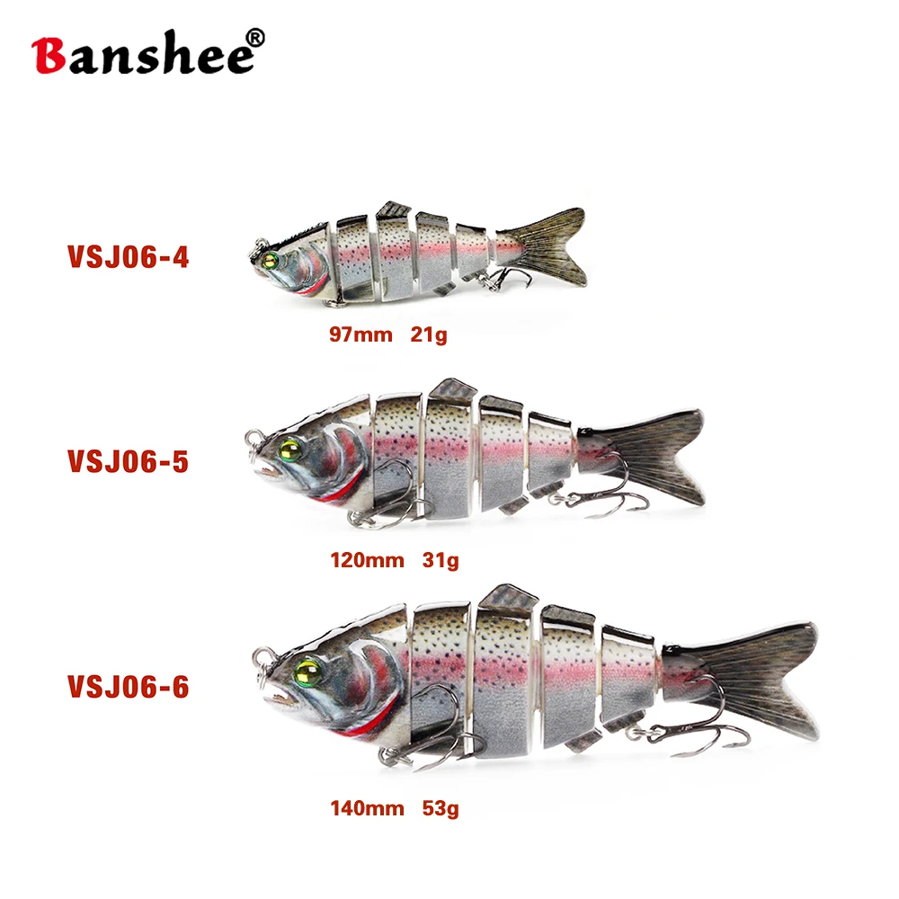 Banshee Sinking Pike Wobblers for Fishing Artificial Bait Hard Multi Jointed Swimbait Crankbait Lifelike Fishing Lure Bass Perch