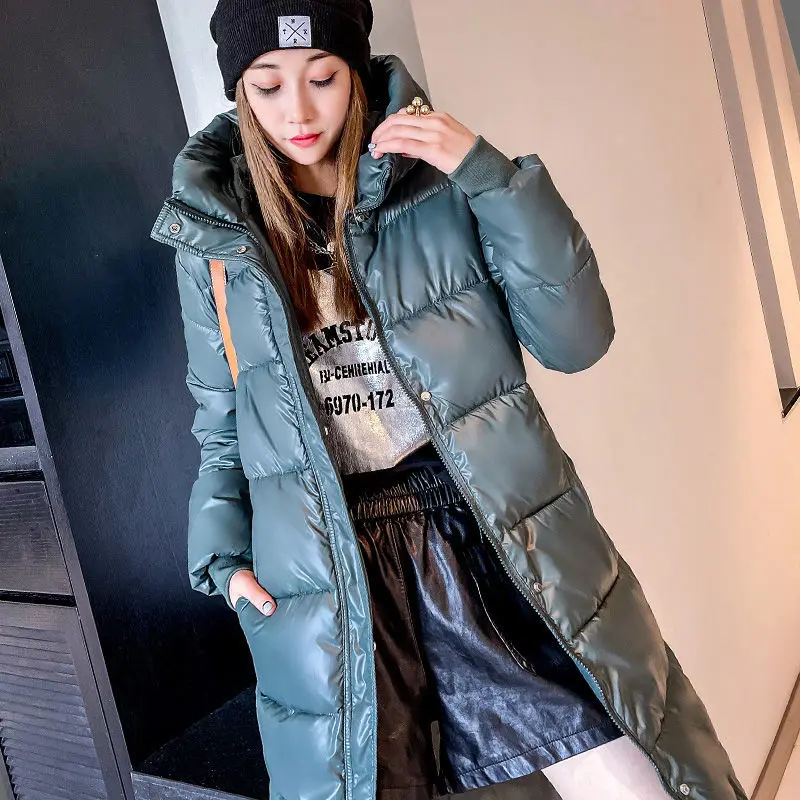 2024 Winter Long Down Jacket Women\'s Fashion Thick Cotton Parkas Outwear Plus size 4XL Loose Windproof Hooded Snow Coat Female