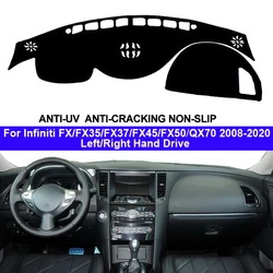Car Auto Inner Dashboard Cover For Infiniti FX FX35 FX37 FX45 FX50 QX70 2008 - 2020 Console Protector Carpet Dashmat 2019 2018
