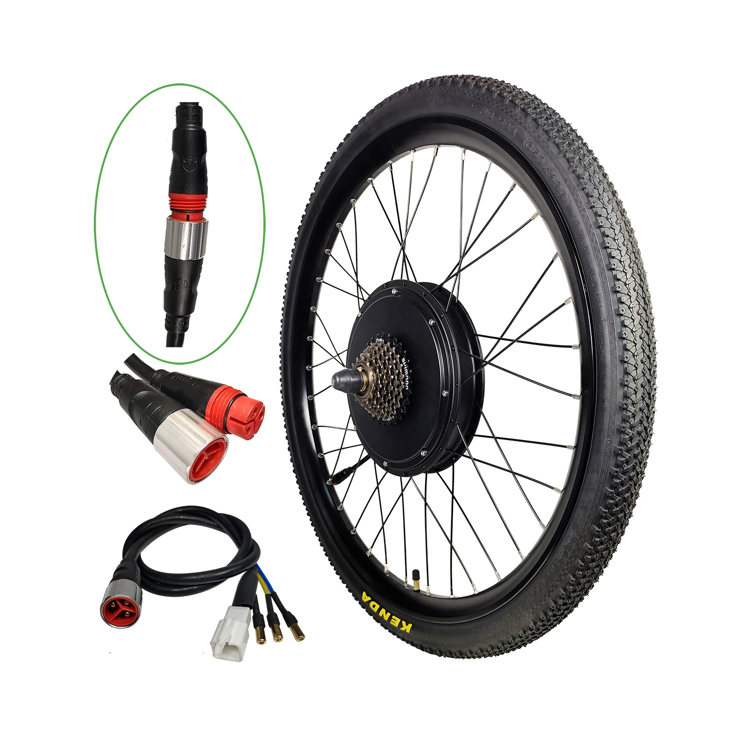 Ebike 48V 1500W Rear Wheel Conversion Kit 26'' 27.5'' 29'' Electric Bicycle Hub Motor Wheel with UKC3 Color Display