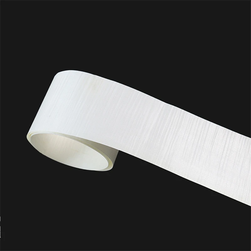 Natural Genuine Figured Movingui Wood Bleached Maple Quilted Ribbon Stripe Veneer 0.25 - 0.5mm for Furniture Guitar White