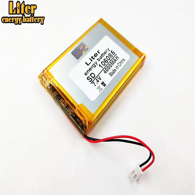 XH2.5/2P złącze 7.4V 4000mAh 106085 polimerowy akumulator litowo-jonowy do DVD miernik z celownikiem satelitarnym WS6902 WS6912 WS6909 WS6918 WS6922