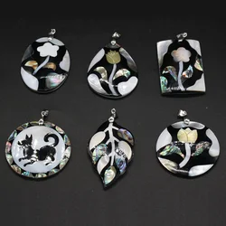 2024 New Natural Mother of Pearl Shell Pendants Abalone Paua Shell Pendant Charms for DIY Necklace Jewelry Making Accessories