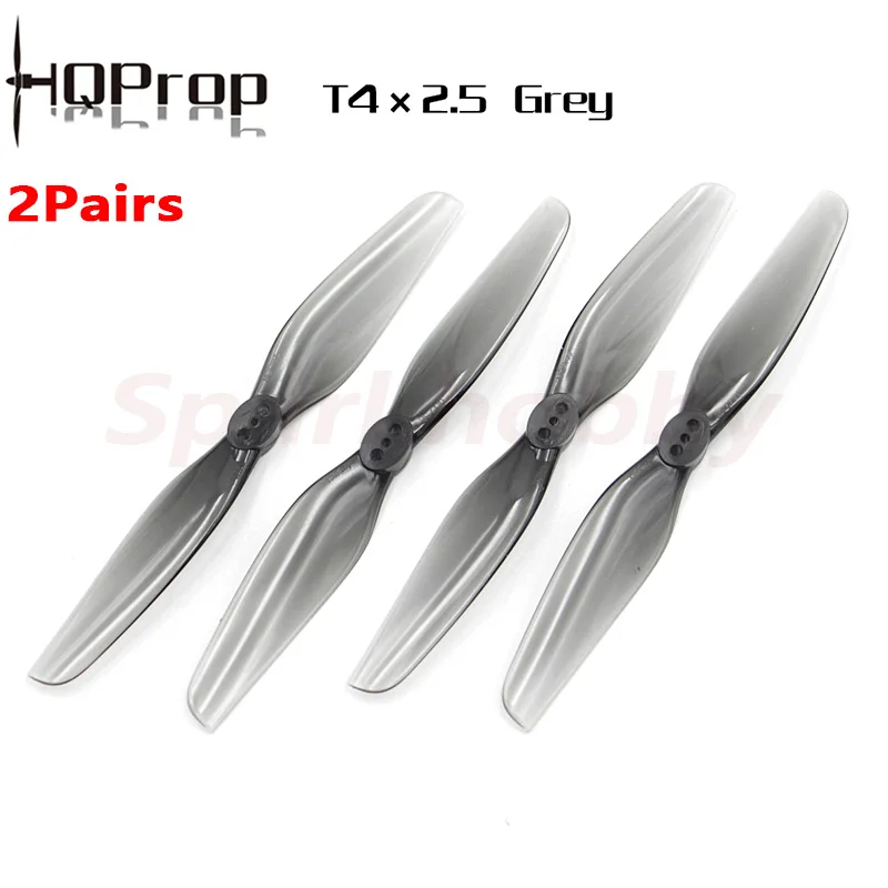 2Pairs HQ Durable Prop T4x2.5 4025 Grey CW CCW PC Propeller 4 Inch 2-blade Diatone Rome F4 Toothpick FPV Quadcopter Racing Drone