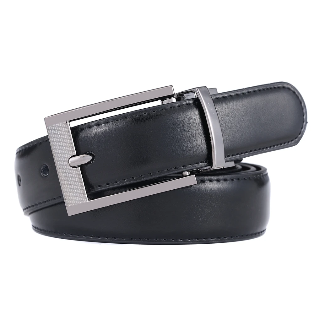 European and American fashion business leisure belt 3.2cm reversible leather belt men's belt