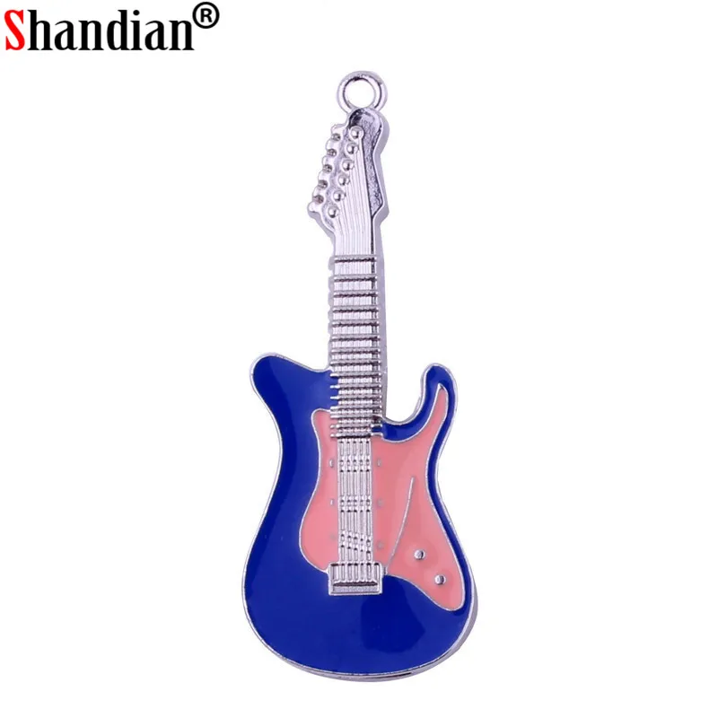 شانديان جديد روك آند رول الغيتار الكهربائي شكل محرك فلاش USB الموسيقى القلم محرك المعادن بندريف 4 جيجابايت 16 جيجابايت 32 جيجابايت 64 جيجابايت ذاكرة عصا