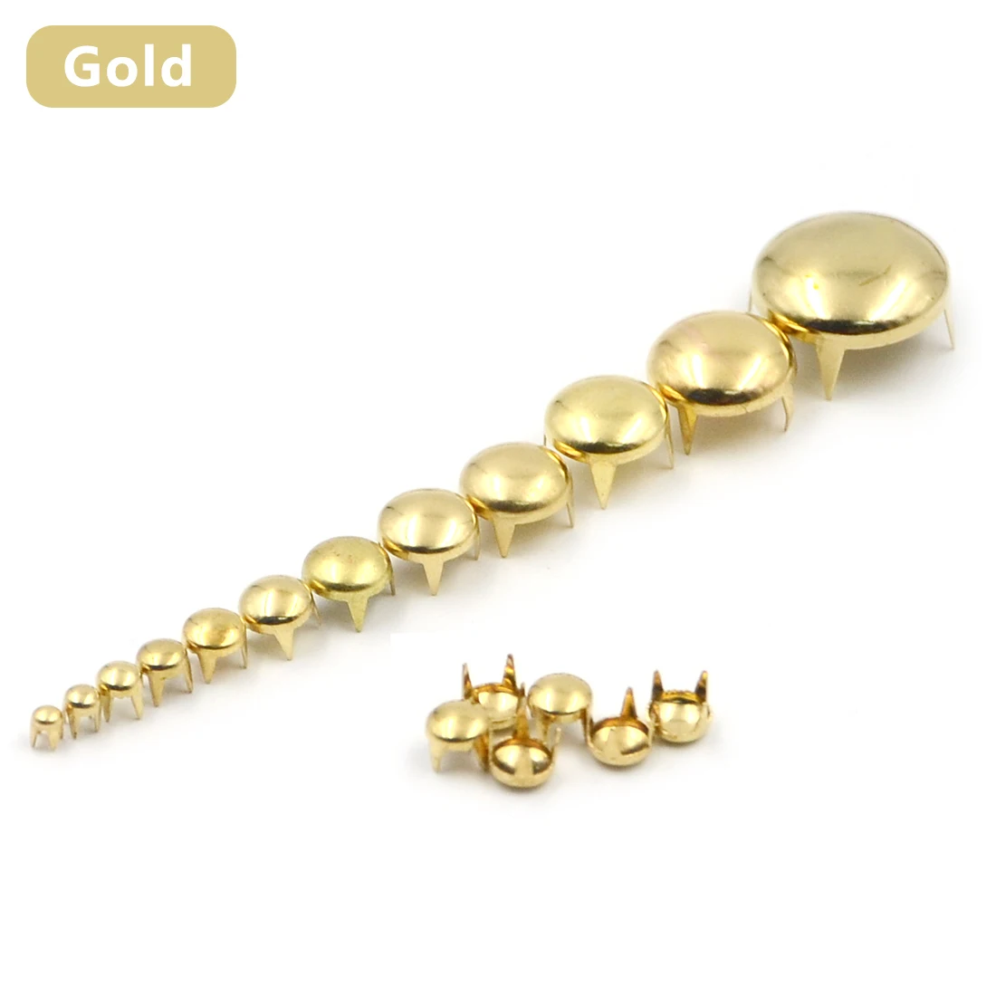 100 pz 2.5-16mm cupola rotonda Spike Studs spot rivetti Nailhead Punk Rock artigianato in pelle fai da te per abbigliamento borsa scarpe parti