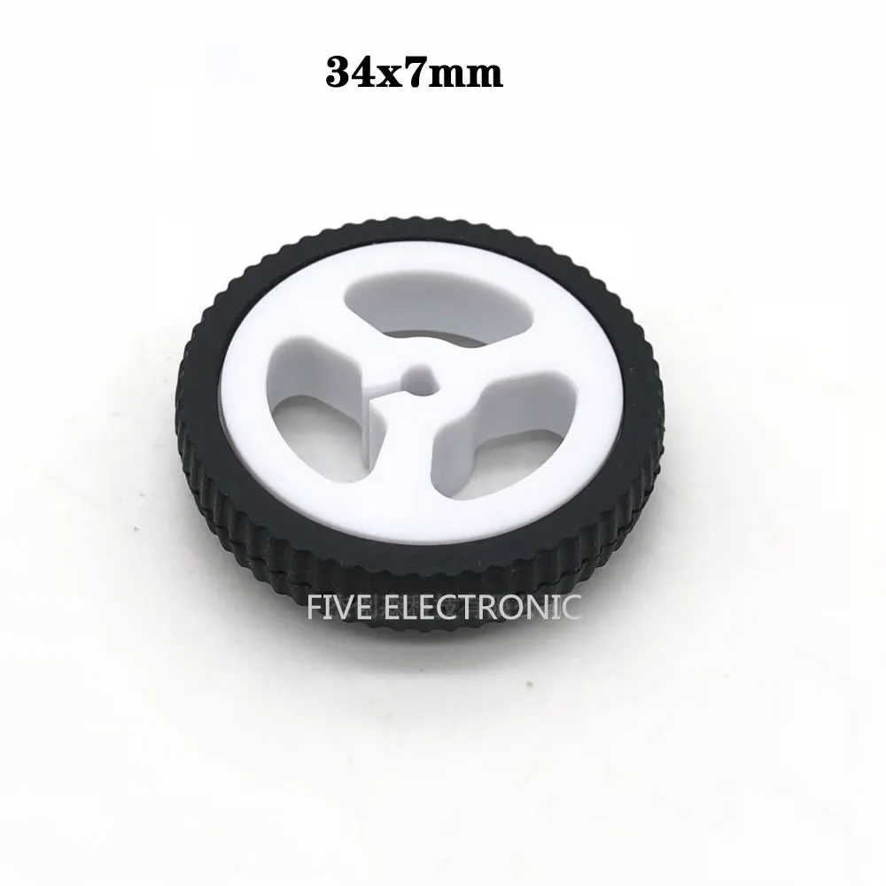 GA12-N20 Geared Motor Wheel Tires,34mm D-shaped hole Rubber Wheel Mini Small wheel(Tire Only)