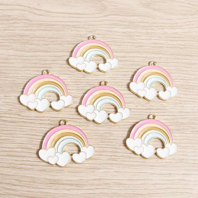 10 Stück niedliche, bunte Regenbogen-Anhänger aus Harz zum Basteln von Ohrringen, Halsketten, DIY-Schlüsselanhängern und Schmuckzubehör – Detail 19