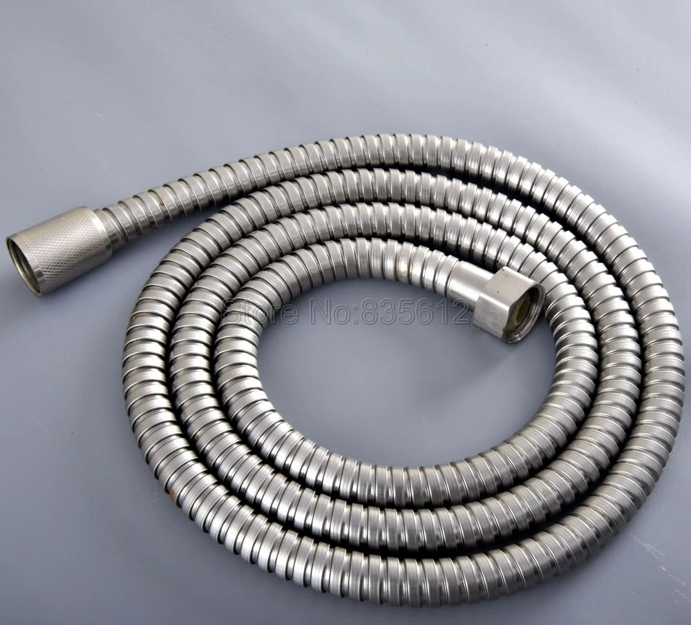 

1.5M Brushed Nickel Shower Head Hose Pipe Bathroom Shower Hoses 1/2'' tba135