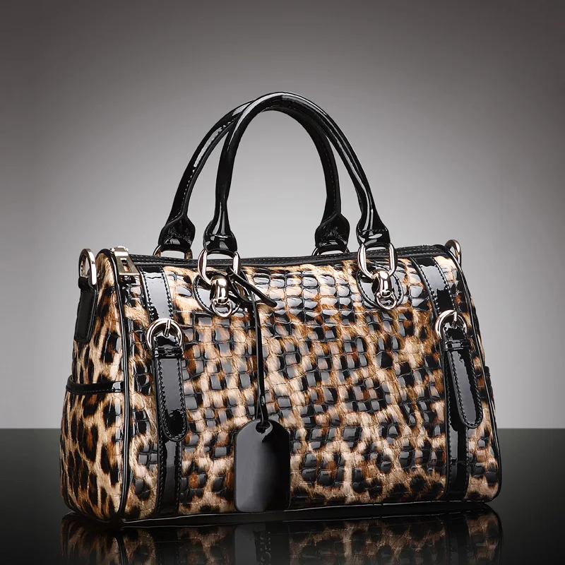 SUWERER 2023 New Genuine Leather Women Bag Fashion Luxury Leopard Print Cowhide Bag Women Famous Brand Tote